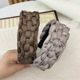 4.5-5CM Stunning Wide Women Headpiece Satin Cloth Braided Headbands for Woman Ladies Daily Shopping Party Head Hoop Accessories