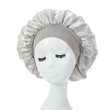Lot de 2 bonnets en satin à larges bords en imitation soie pour femme, couvre-chefs à bande élastique