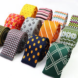 Cravates classiques en tricot pour hommes, cravates décontractées, à pois, à carreaux, pour loisirs, chaudes, pour affaires, mariage, largeur 6 cm