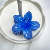 Gradient Frangipani Hair Clip 1PC Plumeria Hairpin Ins Style Ponytail Holder Barrette Sweet Shark Claws Party Hair Accessories
