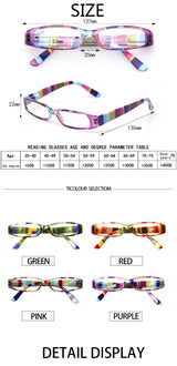 Blue Light Blocking Reading Glasses Spring Hinged Women with Striped Flower Frame Computer Goggle Reader Eyeglasses 0~+4.0