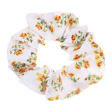 Women Lady Female Flower Hair Accessories LatticePrint Elastic Hairs Ties Yellow Scrunchies Hair Rope Girls Headwear