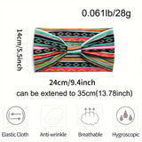1 Pcs European American Women'S Bohemian Style Elastic Headscarf Fashionable Breathable Cotton Wide Brimmed Hair Accessories