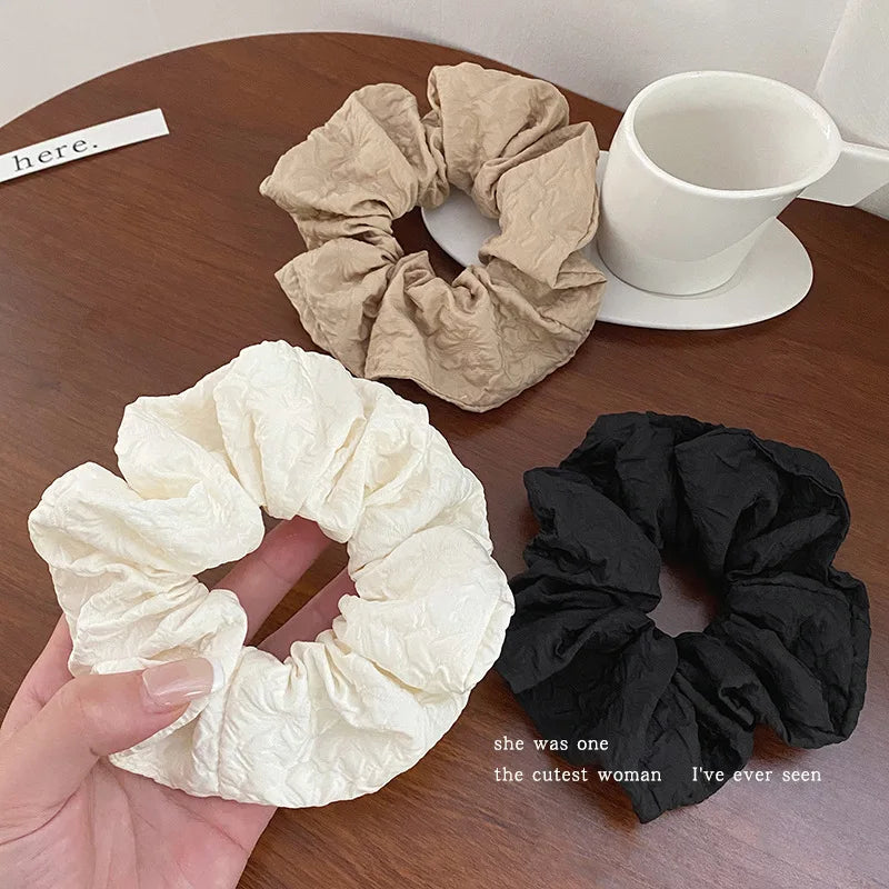 Élastiques à cheveux coréens pour femmes, chouchous de couleur unie, accessoires pour cheveux, queue de cheval