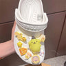 New Sanrio Kuromi LED Shoes Accessories Cartoon Peripheral Cinnamoroll Melody Pompompurin Charm Buckle Charms Kids Gift