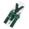 Elastic Leather Suspenders Bowtie Set Braces Men Women Sage Green Adjustable Braces Straps For Wedding Y-Back Shirt Accessories