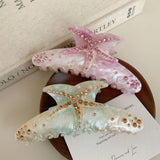 Pince à cheveux YHJ en forme d'étoile de mer pour femme, pince à cheveux en acétate et strass, bijoux de vacances, pince à cheveux tendance, accessoires pour cheveux