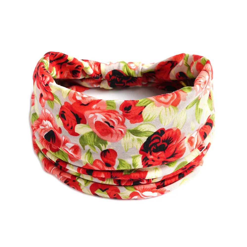 Bohemian Wide Cotton Stretch Headbands Women Headwrap Turban Headwear Bandage Hairbands Bandana Wide Headbands Hair Accessories