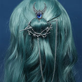 New Exquisite Fashion Retro Viking Witch Cane Crescent Hair Clip Metal Hair Accessories Women'S Jewelry Accessories Wholesale