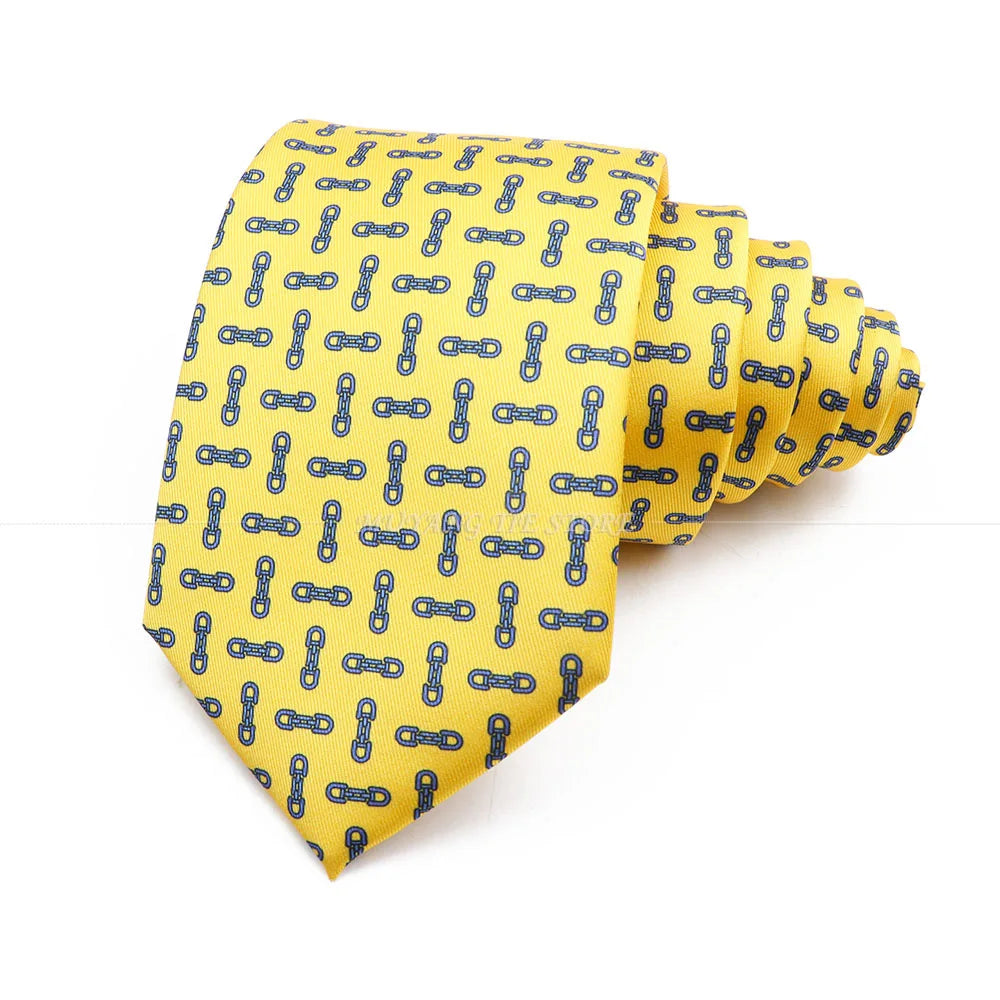 Cravate de luxe en soie imprimée fine de 7 cm pour homme, accessoire classique pour le bureau, les loisirs, les costumes et les fêtes de mariage