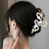 Épingle à cheveux dragon bleu avec perle pour femme, pince à cheveux simple, pince requin, mode, tempérament, accessoires pour cheveux simples