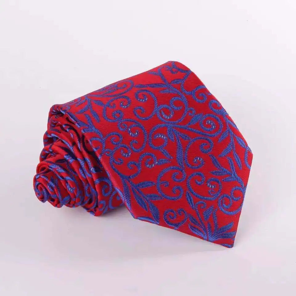 Cravate bleue tendance pour homme, 8 cm, en soie verte et orange, motif cachemire, motif floral, pour mariage, travail, slim