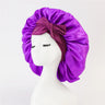 Bonnet de nuit en satin pour femme, large bande solide, extensible, avec nœud, bonnet soyeux, bonnet de nuit, soins capillaires, couvre-tête de douche