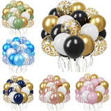 Kit de 20 ballons confettis en latex de 30 cm avec rubans pour décorations d'anniversaire, de mariage, de baby shower, de remise de diplôme