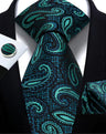 Cravate homme Paisley Jacquard tissé 8 cm formelle affaires mariage cravate poche carré ensemble costume cravate haute qualité fait main Gravata