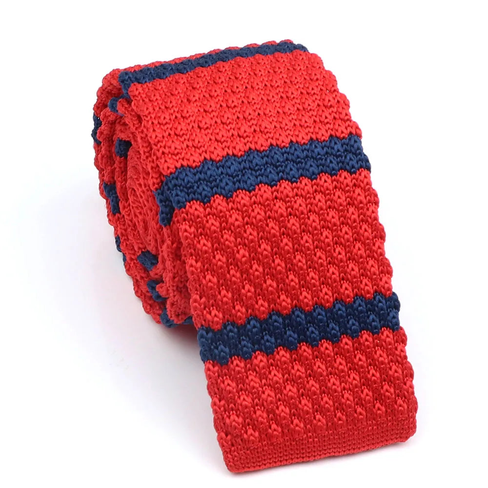 Cravate en tricot pour homme, tendance, fine, rayée, tissée, tricotée, colorée, chaude, design, idée cadeau
