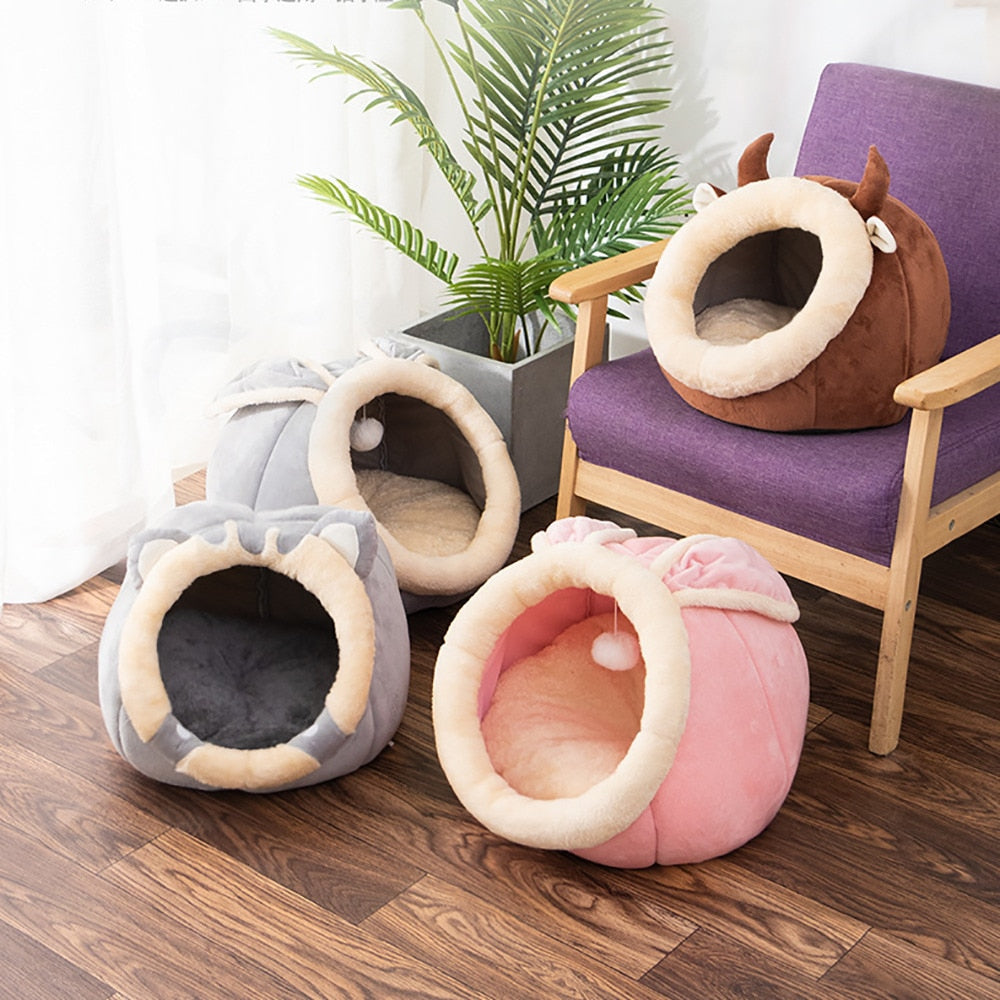 Katzenbett Haus Zwinger Nest Runde Haustiere Schlafhöhle Kätzchenbetten Haustierkorb Gemütliches Kätzchen Liege Kissen Katzenhaus Zelt Hundehaus