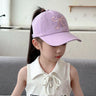 Casquette de baseball rose et blanc pour bébé fille, chapeau de soleil à queue de cheval haute, réglable, pour voyage et extérieur, nouveauté