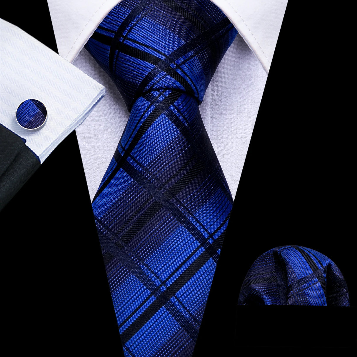 Cravate de luxe pour homme, ensemble de boutons de manchette et mouchoir en soie à rayures rouges, style business, Barry.Wang, accessoire tendance pour mariage, fête, décontracté