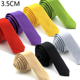 Cravate ultra fine en satin de 3 cm, couleur unie, rouge, jaune, noir, faite à la main, tendance, pour homme, idéale pour une fête de mariage