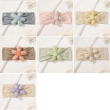 1Pc Baby Nylon Headscarf Astique Suitable Newborn Girl Flower Handmade Headband Elastic Hairband Turban Toddler Hair Accessories