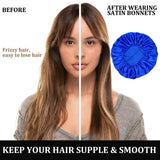 New Women's Satin Solid Wide-brimmed Sleeping Hat Unisex Head Wrap Elastic Band Cap Hair Care Bonnet Night Hat Bonnet De Nuit