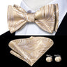 Dropshipping Jacquard Silk Mens Self Bow Tie Hanky Cufflinks Set Male Butterfly Knot Bowtie Wholesale for Male Wedding Business