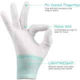 2 pares de guantes de acolchado para máquina de acolchado de movimiento libre, guantes de acolchado de nailon ligeros para coser y tejer.