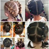 Lot de 1 000 élastiques à cheveux en nylon pour filles, accessoires pour cheveux, queue de cheval, ornements pour enfants