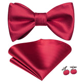 Dropshipping Jacquard Silk Mens Self Bow Tie Hanky Cufflinks Set Male Butterfly Knot Bowtie Wholesale for Male Wedding Business
