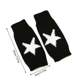 Gants d'hiver tricotés tendance Y2K pour femmes coréennes, mitaines chaudes en laine à demi-doigts, motif étoile pentagramme, mitaines chauffantes sans doigts