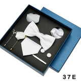 Coffret cadeau pour homme et femme, pochette, cravate, boutons de manchette, broche, couleur unie, pour mariage, affaires, vente en gros