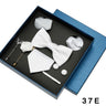 Coffret cadeau pour homme et femme, pochette, cravate, boutons de manchette, broche, couleur unie, pour mariage, affaires, vente en gros