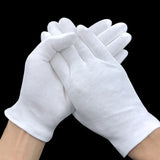 Lot de 10 gants de travail blancs en coton pour la manipulation des mains sèches, gants de spa, gants de cérémonie très extensibles, outils de nettoyage ménager