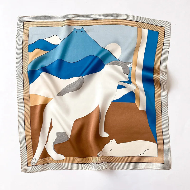 Foulard en soie véritable 100 % naturelle pour femme, petit format 53 x 53 cm, idéal pour la plage, le cou, le châle, le bandana, le hijab, le pashmina ou le poncho, 2023