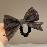 Élastiques à cheveux coréens en forme de nœud pour femmes et filles, en cristal brillant, pour queue de cheval, bandeaux en caoutchouc, accessoires pour cheveux i-Remiel