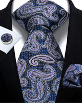Cravate homme Paisley Jacquard tissé 8 cm formelle affaires mariage cravate poche carré ensemble costume cravate haute qualité fait main Gravata