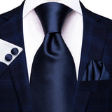 Cravate de mariage en soie unie bleu clair Hi-Tie pour homme, design tendance, boutons de manchette élégants, pour affaires, fête, livraison directe