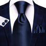 Cravate de mariage en soie unie bleu clair Hi-Tie pour homme, design tendance, boutons de manchette élégants, pour affaires, fête, livraison directe