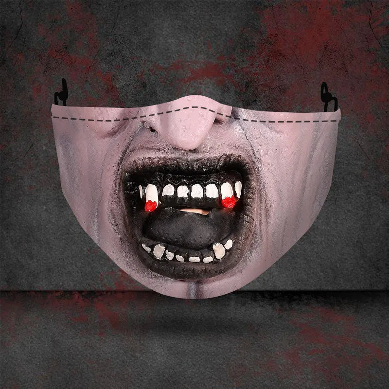 1 masque anti-poussière filtre adulte grande bouche masques faciaux 3D mascara Halloween masculin réutilisable lavable masque de clown mascara divertida