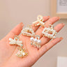 Lot de 6, 8 ou 10 petites pinces à cheveux géométriques en métal avec perles et strass pour femmes et filles