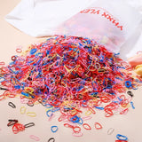 500/1000/2000pcs Girls Black Disposable Rubber Band Hair Ties Headband Children Ponytail Holder Bands Kids Hair Accessories