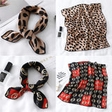 Petit foulard carré en soie pour femme, imprimé tendance, pour le bureau, le cou, bandeau pour cheveux, mouchoir, 2022