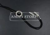 Vintage Bolo Tie Shirt Chain Cowboy Jazz Alloy Men Women Leather Rope Long Necklace Imitation Obsidian Sweater Chain Men Accesso