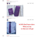 Hi-Tie – Cravate de mariage en soie violette unie à motif cachemire pour homme, ensemble de qualité avec boutons de manchette et mouchoir, cadeau tendance, livraison directe