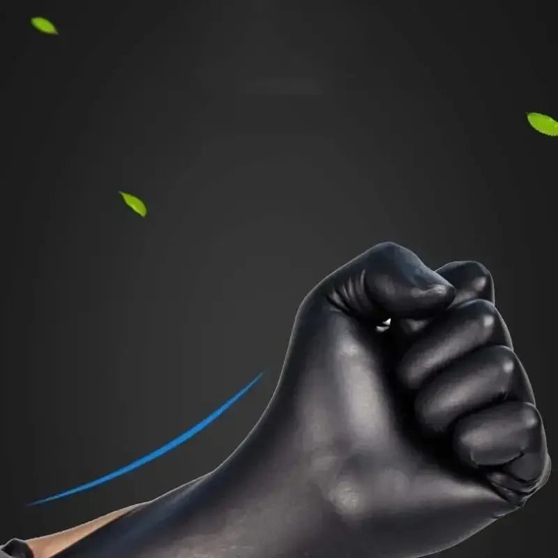 Lot de 20 gants jetables multifonctions en nitrile noir PVC, parfaits pour la réparation automobile, la préparation des aliments, la teinture des cheveux, etc.