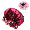 Bonnet de nuit en soie pour femme, double couche, couvre-tête, bonnet de douche tendance, bonnet réglable en satin de soie pour femme