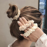Pearls Beads Hair Ties Elastic Hair Bands For women Hair Rope Scrunchies Ponytail Holders Rubber Hair Accessories