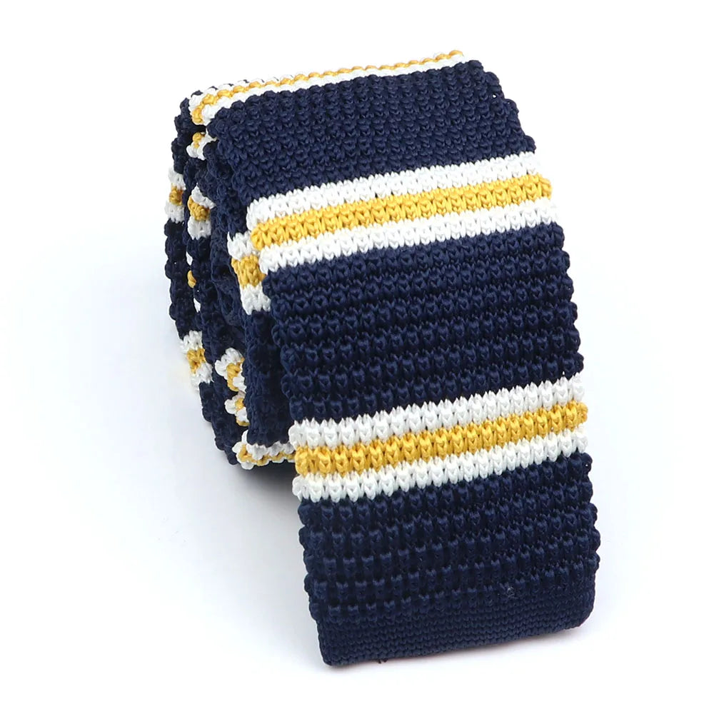 Cravate en tricot pour homme, tendance, fine, rayée, tissée, tricotée, colorée, chaude, design, idée cadeau