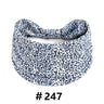 Leopard Print Headbands for Women Wide Boho Turban Head Wraps Cotton Knotted Elastic Hairbands Non Slip Workout Hair Accessories
